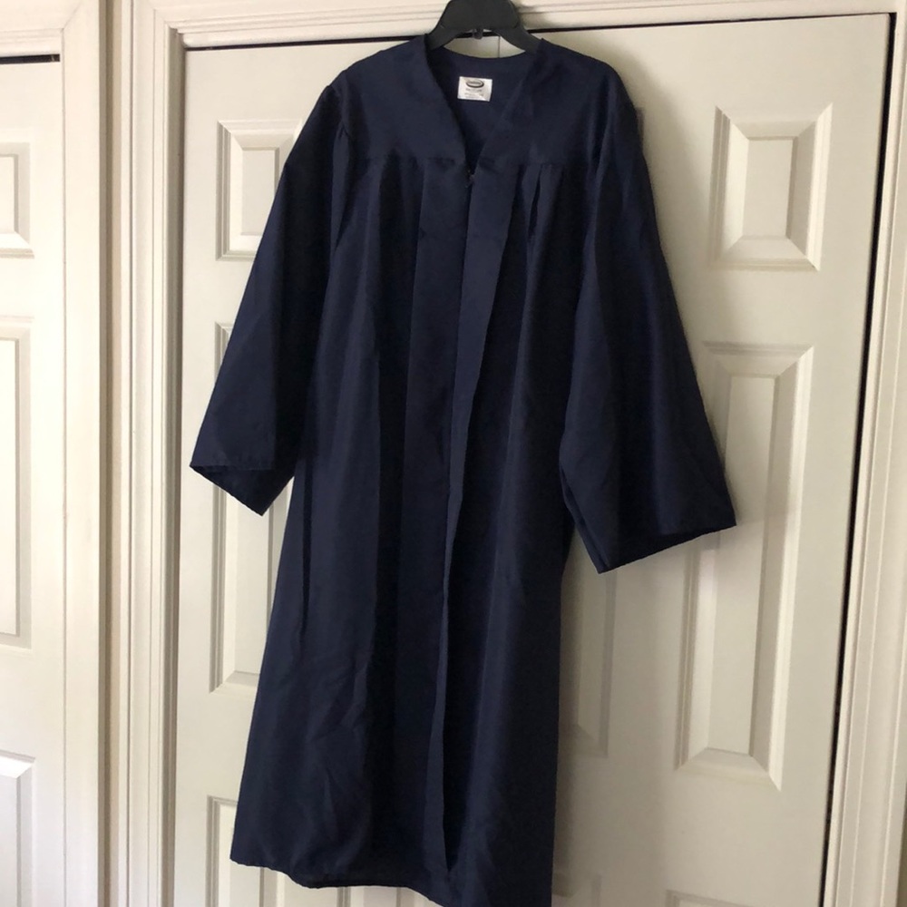 Navy blue graduation gown